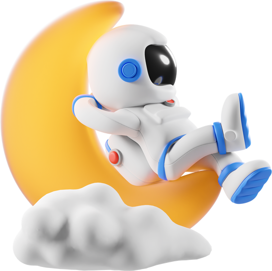 Astro Chilling on the moon 3d illustration